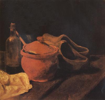  Still life with Earthenware,Bottle and Clogs (nn04)
